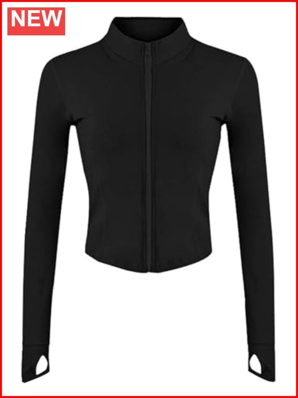 Women's Slim Fit Full Zip Athletic Workout Jacket with Thumb Holes